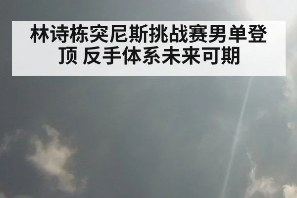 林诗栋突尼斯挑战赛男单登顶 反手体系未来可期